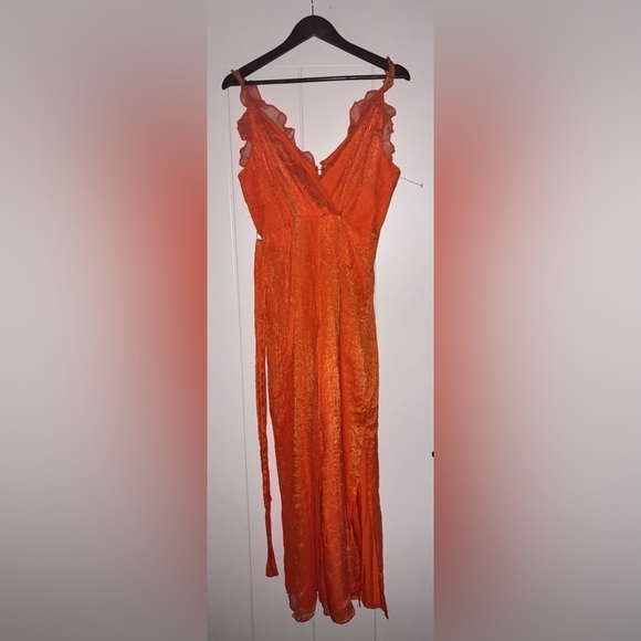 Anthropologie‎ Hutch Women Jumpsuit 10P Ruffle Trim NWT Cocktail Party Dinner - Picture 1 of 14